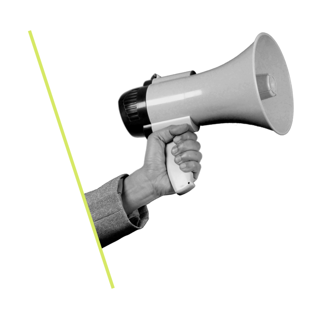 social media marketing header - loud speaker graphic