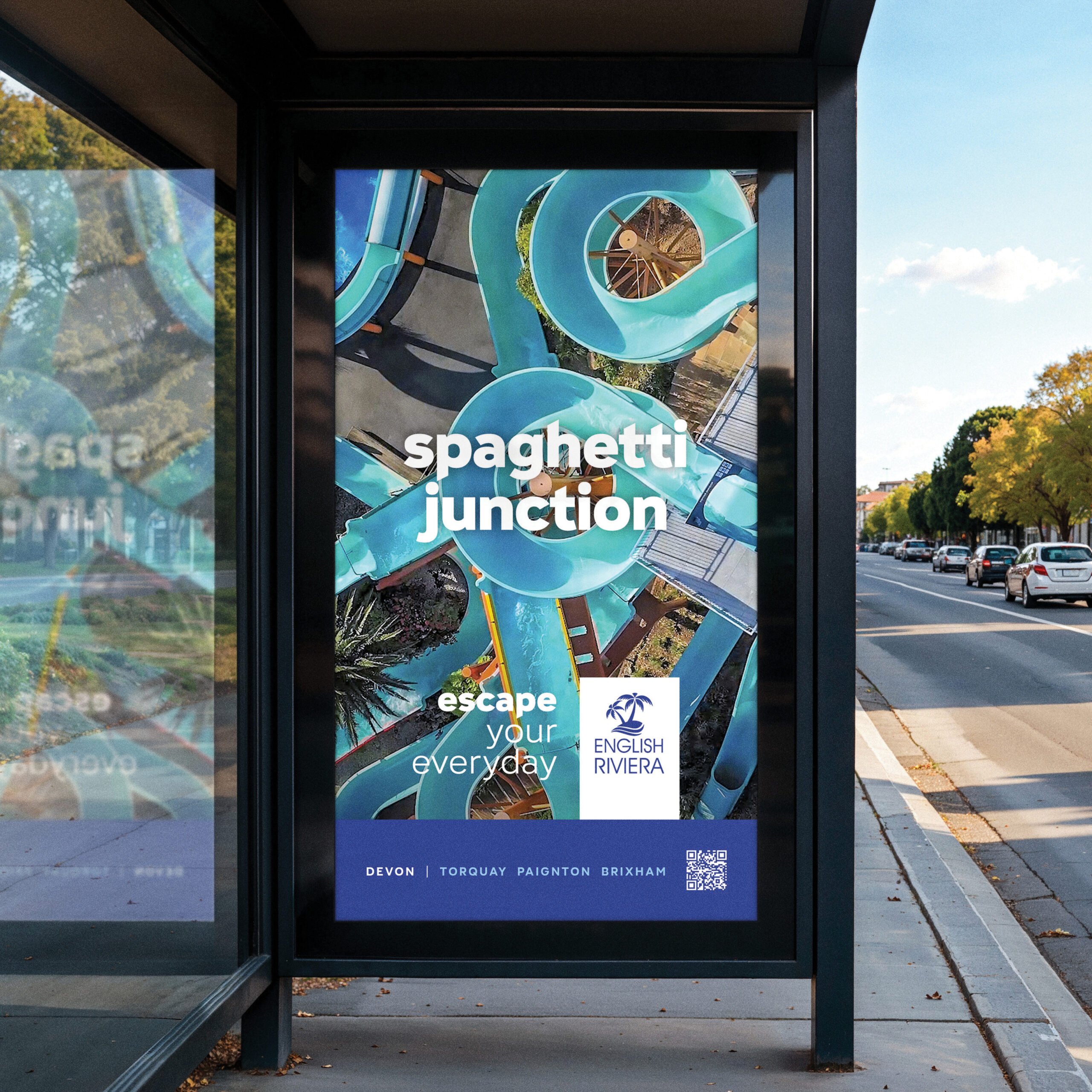English Riviera ER Bid - Chalk & Ward concept on bus shelter display